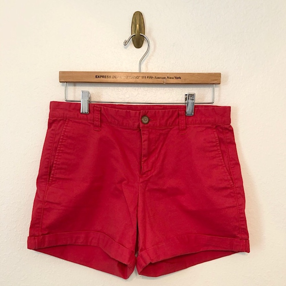 GAP Red Khaki Girlfriend Shorts